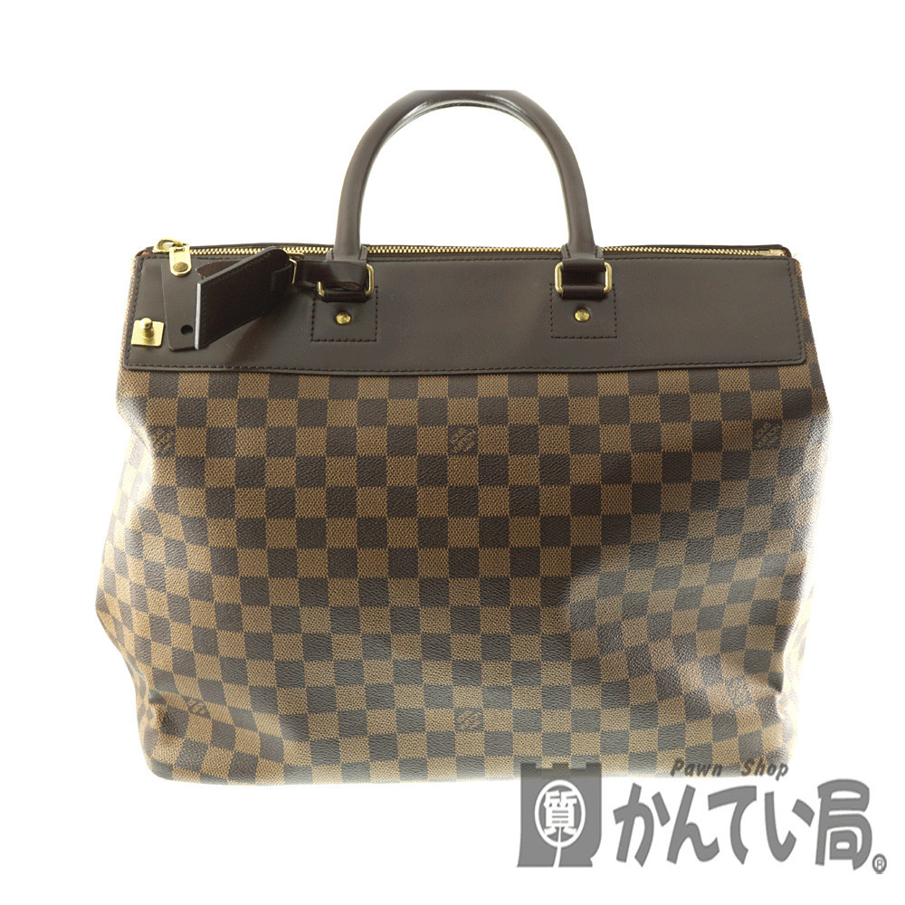 LOUIS VUITTON Greenwich Handbag Boston Bag Travel Business Damier Ebene Brown
